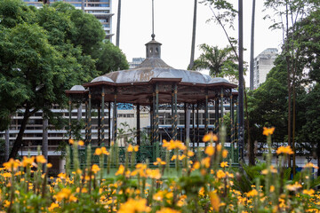 Centenário coreto situado na praça Carlos Gomes, centro, Campinas, São Paulo, Brasil