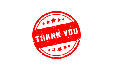 THANK YOU rubber stamp with grunge style on white background