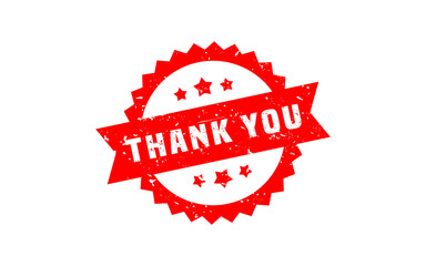 THANK YOU rubber stamp with grunge style on white background
