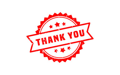 THANK YOU rubber stamp with grunge style on white background