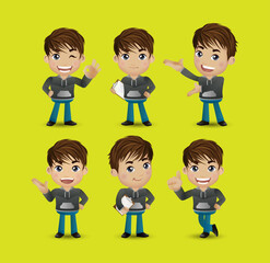 Men with different poses