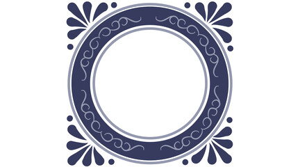 dise&radic;&plusmn;o redondo de talavera en PNG con transparencia color azul de plumeado