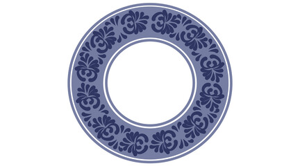 dise&ntilde;o redondo de talavera en PNG con transparencia color azul de plumeado