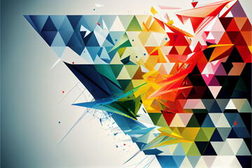 Rainbow Colored Triangles. Generative ai