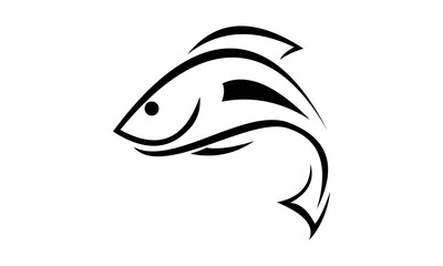 lineart fish icon logo