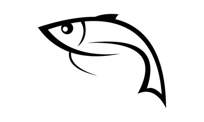 simple fish lineart vector logo