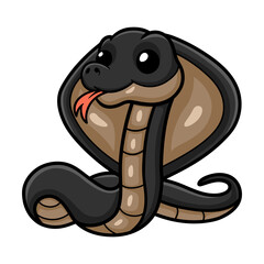 Cute javan spitting cobra cartoon