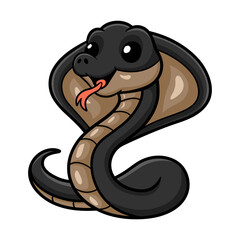 Cute javan spitting cobra cartoon
