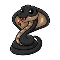Cute javan spitting cobra cartoon
