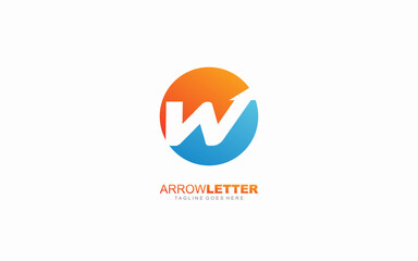 W logo business for branding company. arrow template vector illustration for your brand.