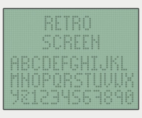 simple retro green color screen with alphabet