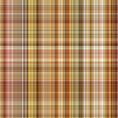 Woodland brown tartan seamless pattern textile. Tonal autumnal forest plaid with organic texture. Background of orange stripe for rough wallpaper. 