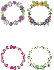 メッセージカードに使えるフレーム 枠 花のイラスト