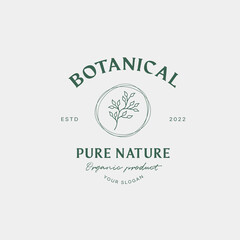 Hand drawn feminine signs or logo templates, floral illustration with typography, a botanical logo for your business