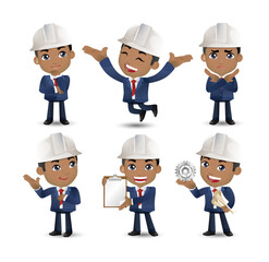 Engineer with different poses