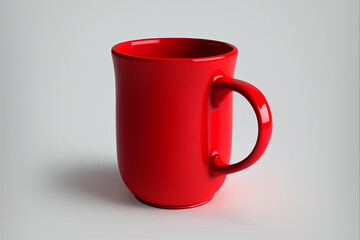 red mug on white background