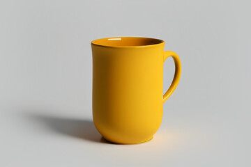 yellow cup on gray background