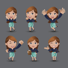 Women with different poses. vector