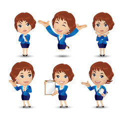 Women with different poses. vector