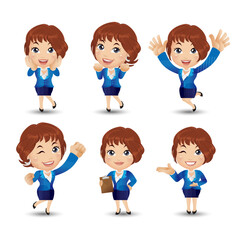 Women with different poses. vector