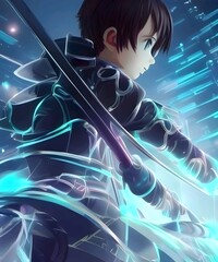 Anime character black swordsman