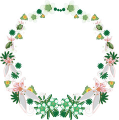 メッセージカードに使えるフレーム 枠 花のイラスト