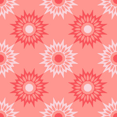 Monochrome seamless pattern with bright geometric ornament.