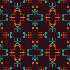 Seamless pattern with bright geometric ornament.