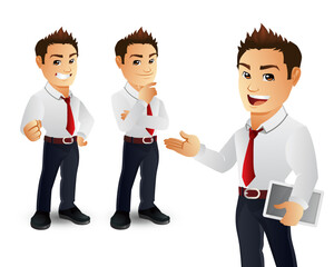 Set of strong man characters