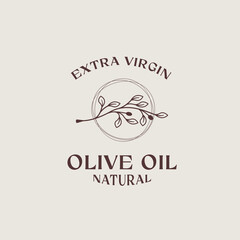 olive oil logo design, Extra virgin olive oil symbol with typography
