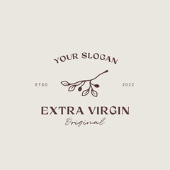 Fototapeta na wymiar olive oil logo design, Extra virgin olive oil symbol with typography
