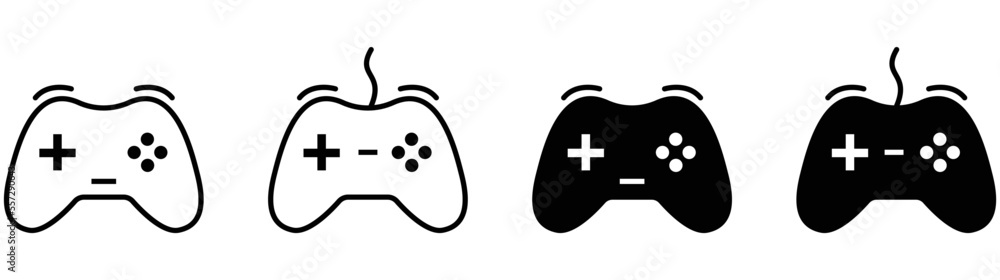 Poster game console icon set. joystick icon collections. video game controller icon. style sign symbol for 