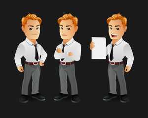 Set of strong man characters