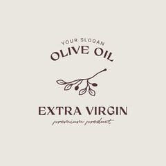 olive oil logo design, Extra virgin olive oil symbol with typography