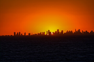 Beautiful sunset in the city of Miami 