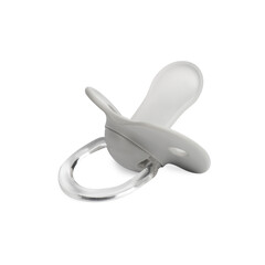 New grey baby pacifier isolated on white