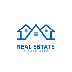 Real estate logo design, Construction architecture building logo, Line art style