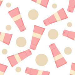 Pattern of cream tube and beige circle