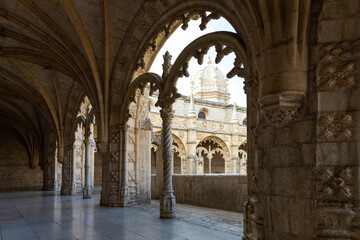Fototapeta na wymiar Jeronimos Monastery detailed view - Belem, Portugal