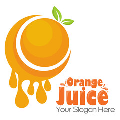 Orange juice logo. Fresh drink design