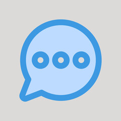 Chat icon in blue style about user interface, use for website mobile app presentation