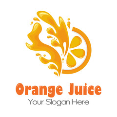 Orange juice logo. Fresh drink design