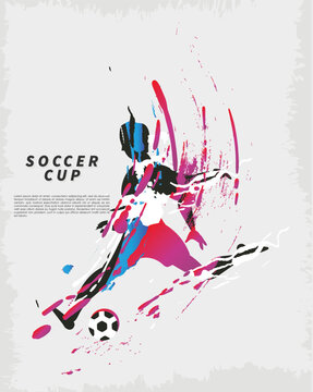Layout world championship soccer cup template poster design for sport event