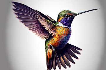 Fototapeta premium Monarch hummingbird. artwork created by hand. Generative AI