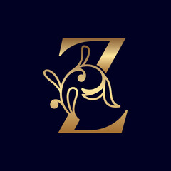 elegant gold royal beauty logo letter Z