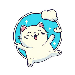 Cute kitty sticker style transparent PNG images. Perfect for websites, blogs, calendars, and more. Use digital sticker to decorate phone, laptop, or planner, greeting cards, gifts, and other printings