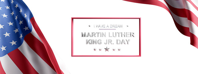 Martin Luther King Day background on white background