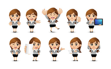 People with different poses. vector