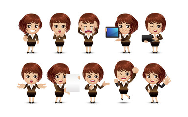 People with different poses. vector