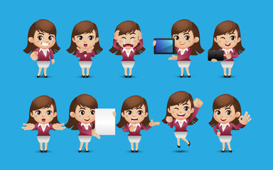 People with different poses. vector